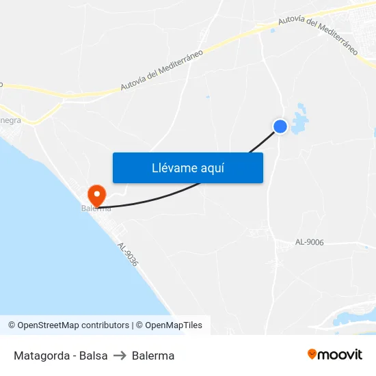 Matagorda - Balsa to Balerma map