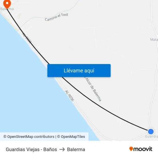 Guardias Viejas - Baños to Balerma map