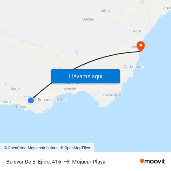 Bulevar De El Ejido, 416 to Mojácar Playa map