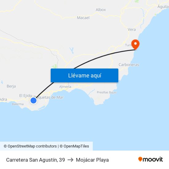 Carretera San Agustín, 39 to Mojácar Playa map