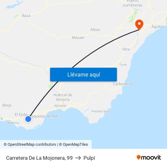 Carretera De La Mojonera, 99 to Pulpí map