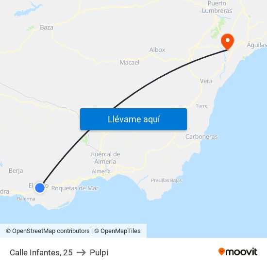 Calle Infantes, 25 to Pulpí map