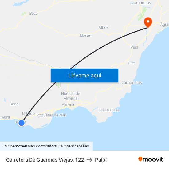 Carretera De Guardias Viejas, 122 to Pulpí map