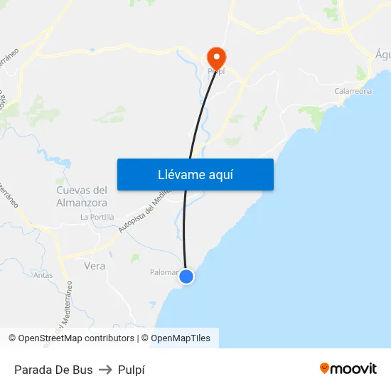 Parada De Bus to Pulpí map