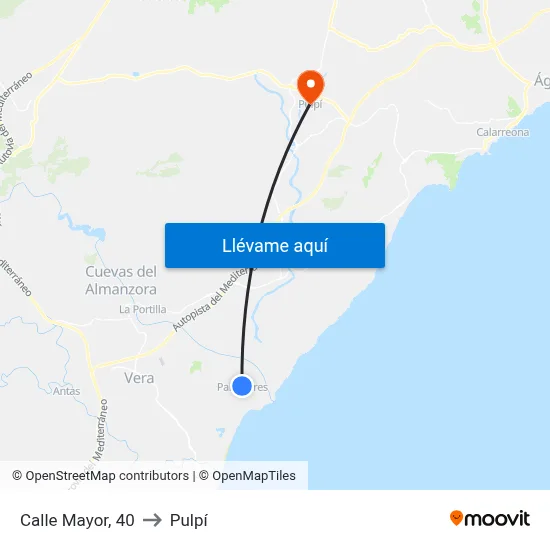 Calle Mayor, 40 to Pulpí map