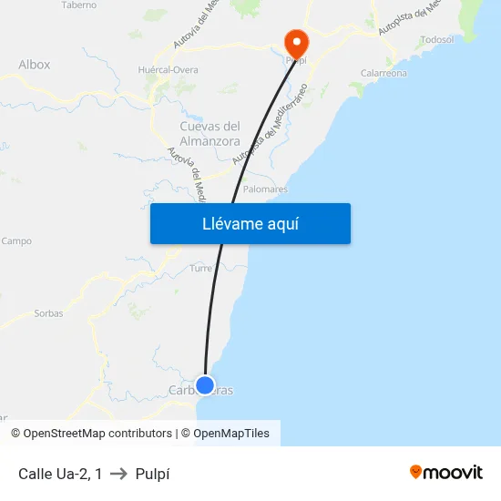 Calle Ua-2, 1 to Pulpí map