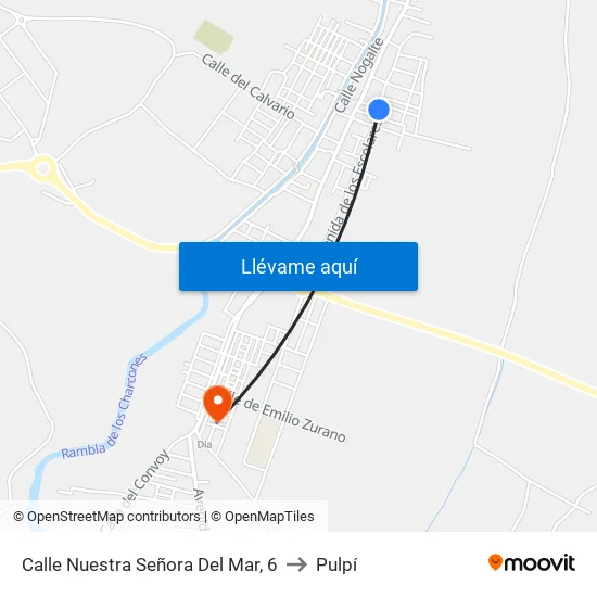 Calle Nuestra Señora Del Mar, 6 to Pulpí map