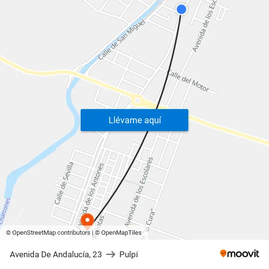Avenida De Andalucía, 23 to Pulpí map