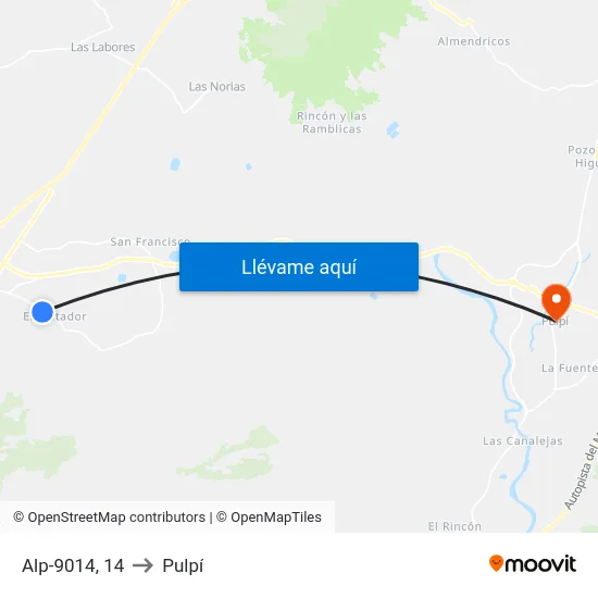 Alp-9014, 14 to Pulpí map