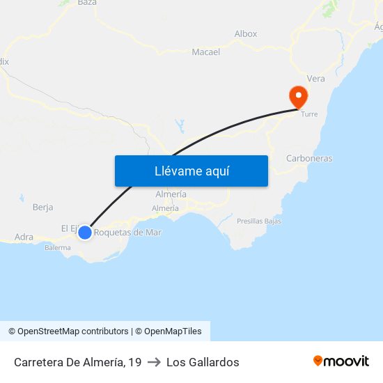 Carretera De Almería, 19 to Los Gallardos map