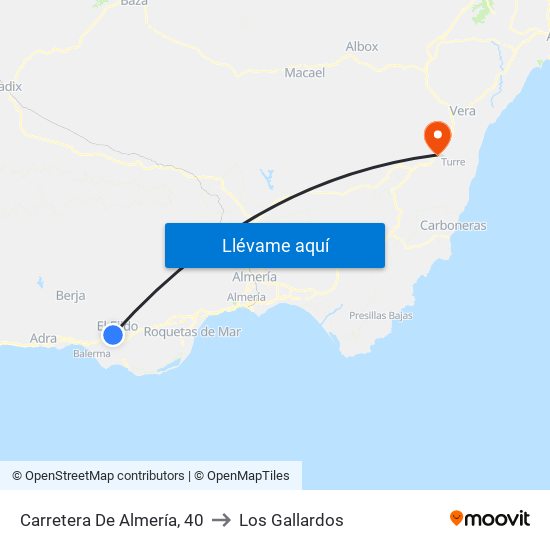 Carretera De Almería, 40 to Los Gallardos map