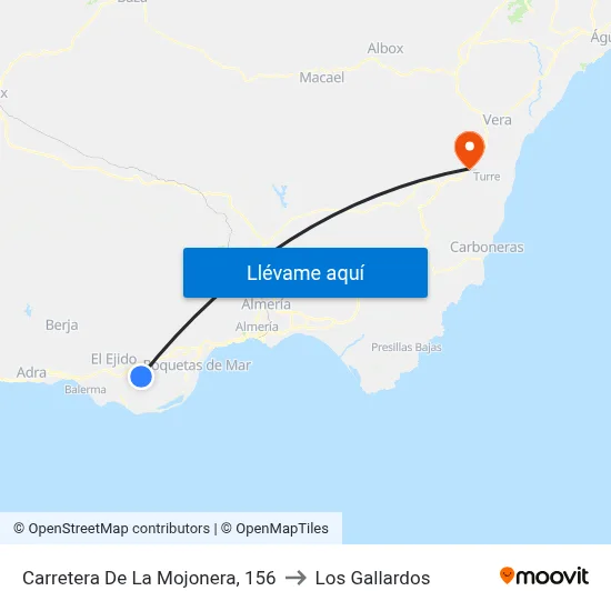 Carretera De La Mojonera, 156 to Los Gallardos map