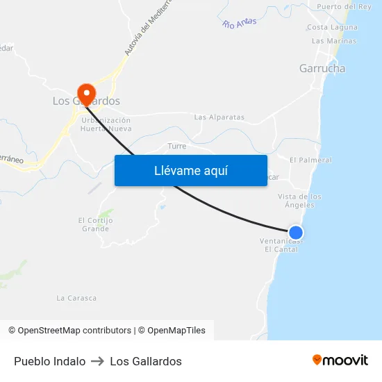 Pueblo Indalo to Los Gallardos map