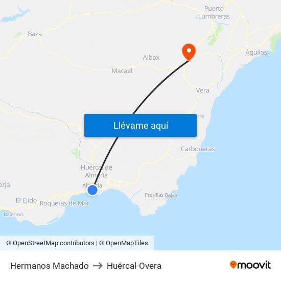 Hermanos Machado to Huércal-Overa map