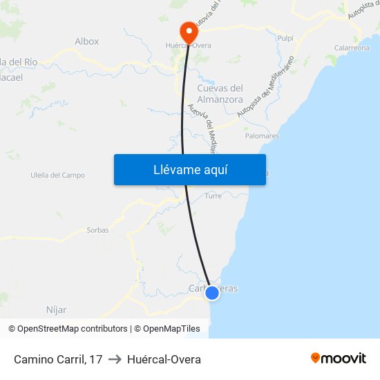 Camino Carril, 17 to Huércal-Overa map