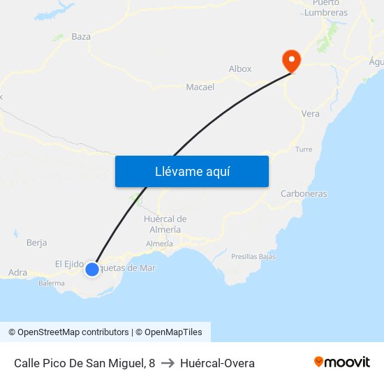 Calle Pico De San Miguel, 8 to Huércal-Overa map