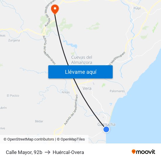 Calle Mayor, 92b to Huércal-Overa map