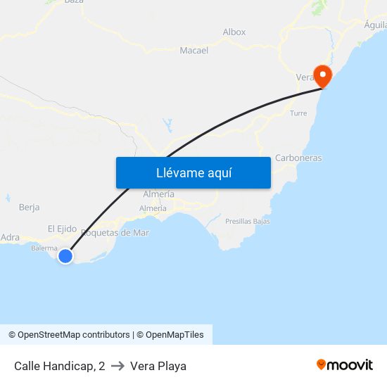 Calle Handicap, 2 to Vera Playa map