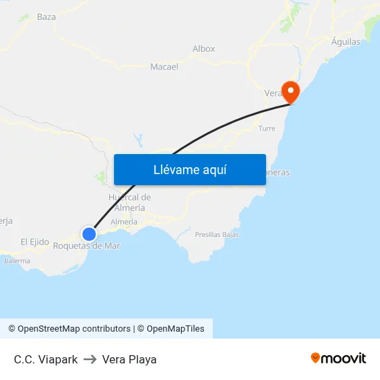 C.C. Viapark to Vera Playa map