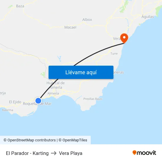 El Parador - Karting to Vera Playa map