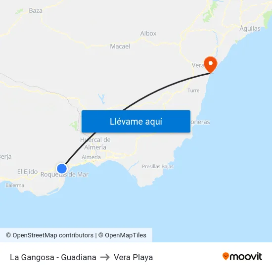 La Gangosa - Guadiana to Vera Playa map