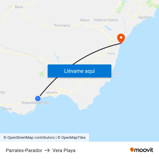 Parrales-Parador to Vera Playa map