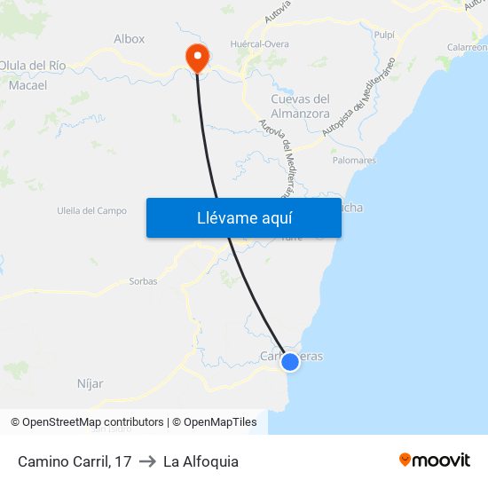 Camino Carril, 17 to La Alfoquia map