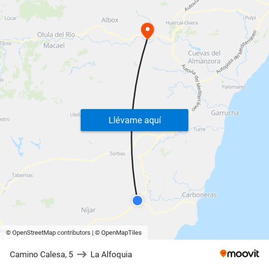 Camino Calesa, 5 to La Alfoquia map