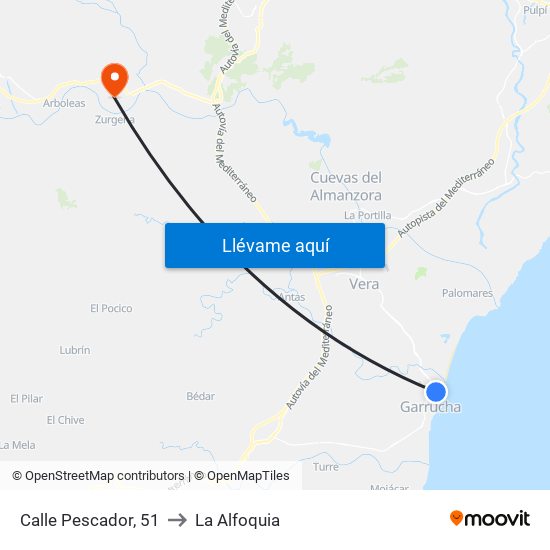 Calle Pescador, 51 to La Alfoquia map
