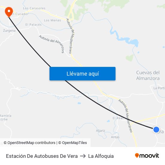 Estación De Autobuses De Vera to La Alfoquia map