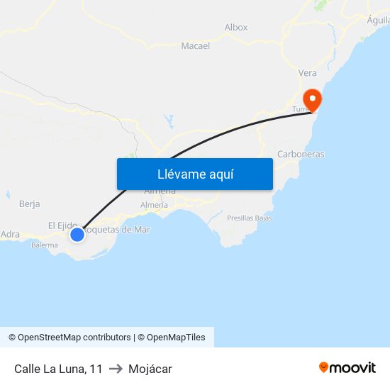Calle La Luna, 11 to Mojácar map