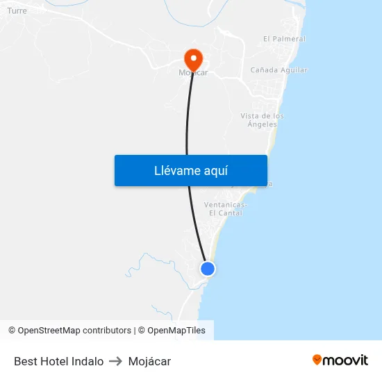 Best Hotel Indalo to Mojácar map