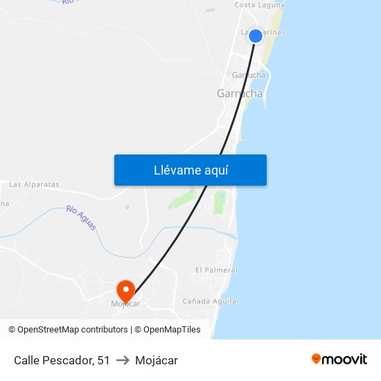 Calle Pescador, 51 to Mojácar map