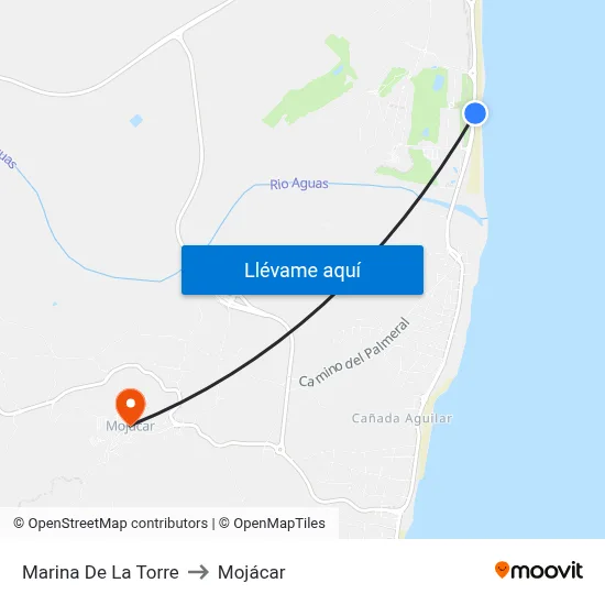 Marina De La Torre to Mojácar map