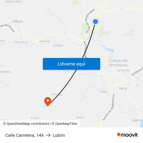 Calle Carretera, 144 to Lubrín map