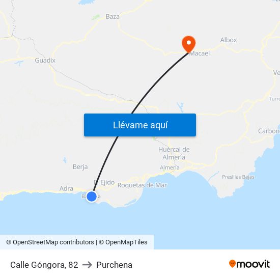 Calle Góngora, 82 to Purchena map