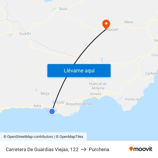 Carretera De Guardias Viejas, 122 to Purchena map