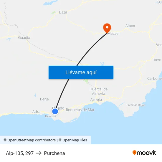 Alp-105, 297 to Purchena map