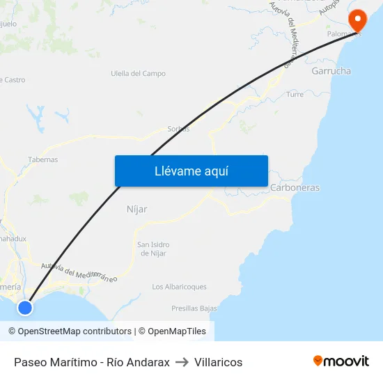 Paseo Marítimo - Río Andarax to Villaricos map