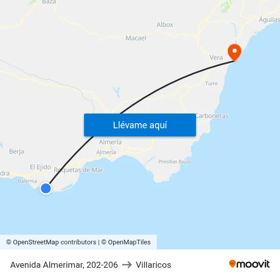 Avenida Almerimar, 202-206 to Villaricos map
