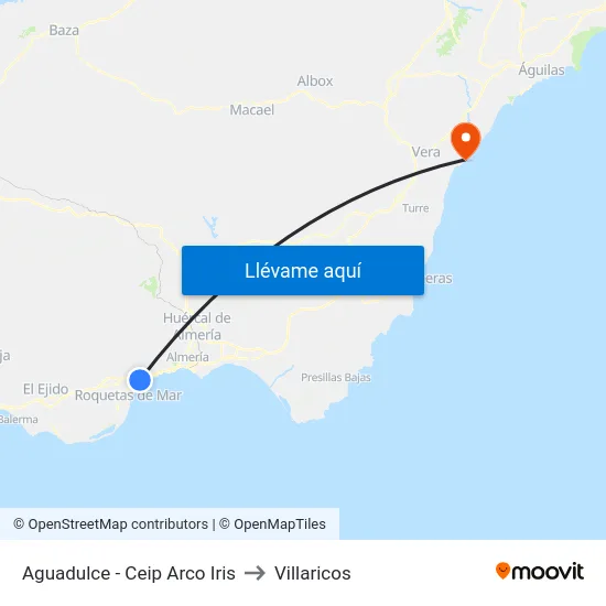 Aguadulce - Ceip Arco Iris to Villaricos map