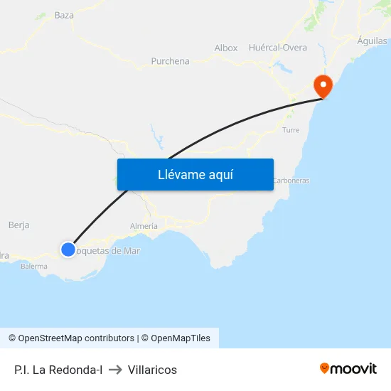 P.I. La Redonda-I to Villaricos map