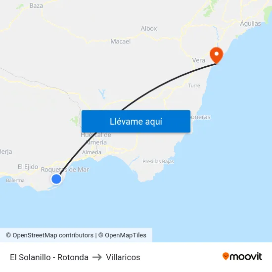 El Solanillo - Rotonda to Villaricos map
