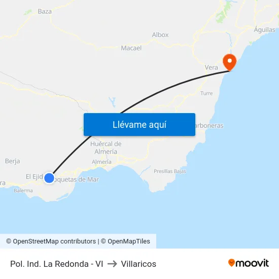 Pol. Ind. La Redonda - VI to Villaricos map