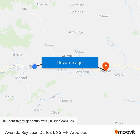 Avenida Rey Juan Carlos I, 26 to Arboleas map