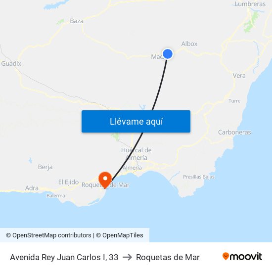 Avenida Rey Juan Carlos I, 33 to Roquetas de Mar map