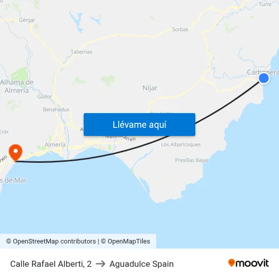 Calle Rafael Alberti, 2 to Aguadulce Spain map
