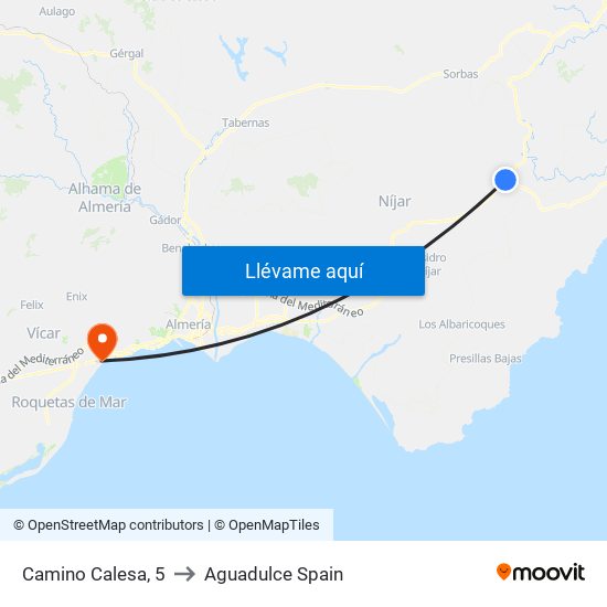 Camino Calesa, 5 to Aguadulce Spain map