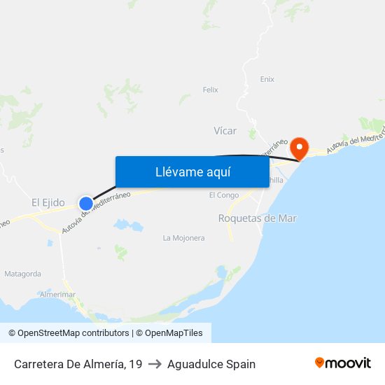 Carretera De Almería, 19 to Aguadulce Spain map