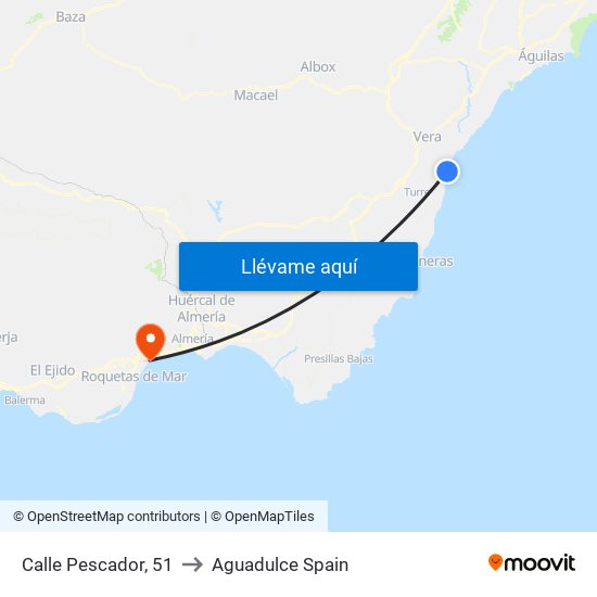 Calle Pescador, 51 to Aguadulce Spain map